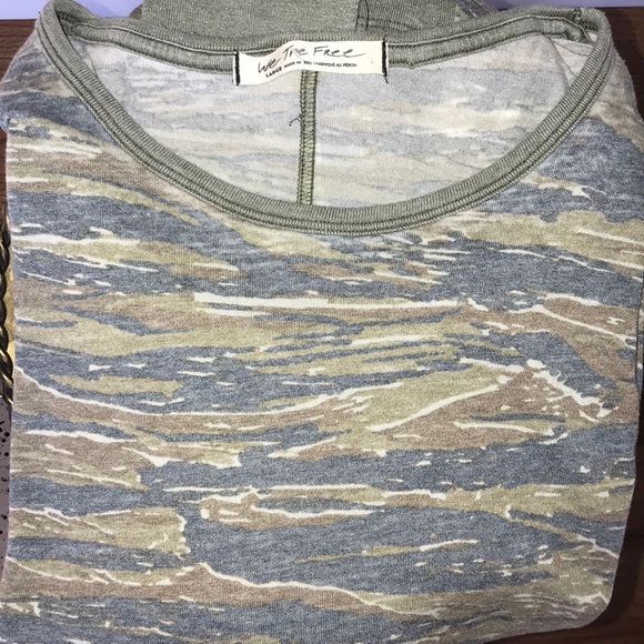 NWT Free people camo  long sleeve tee - Picture 4 of 8